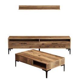 Hanah Home Istanbul Conjunto de Muebles de Salón Nogal